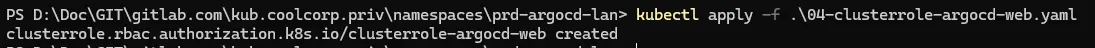 Création du role pour la partie web