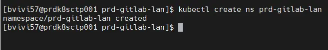 Création du namespace
