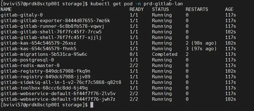 Controle des pods après installation