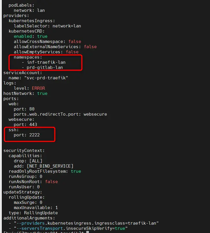 Modification de la configuration de traefik