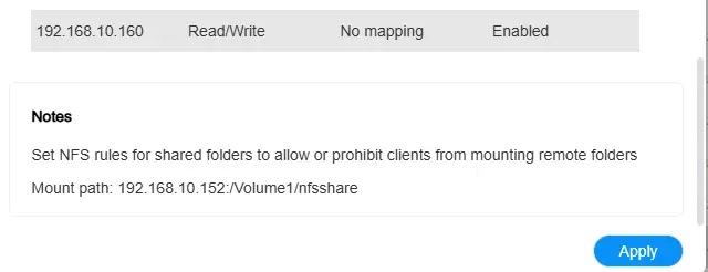 Configuration NAS