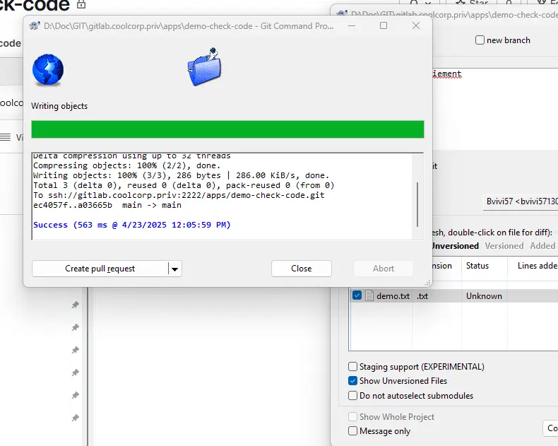 test du webhook en poussant un fichier