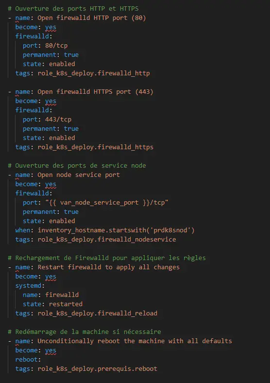 Exemple des ouvertures de port via firewalld