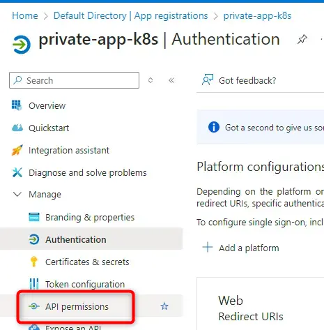 Parametres des permissions API