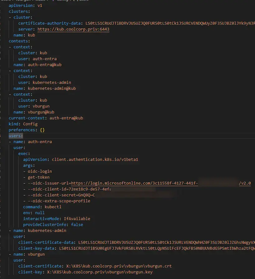 Parametres du fichier de config
