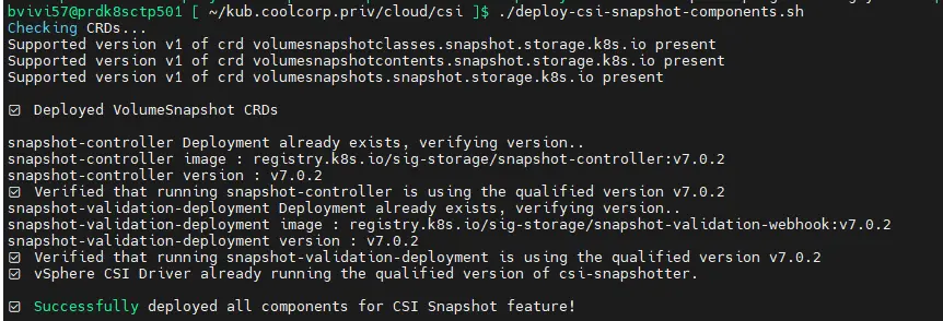 Déploiement des dépendances de snapshot