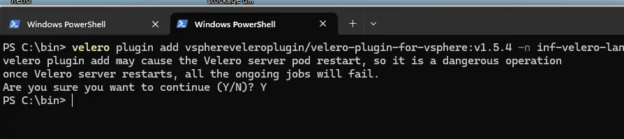 Installation du plugin vSphere pour Velero