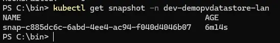 listing des snapshots