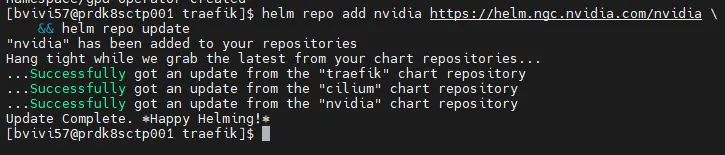 Ajout du repo helm nvidia