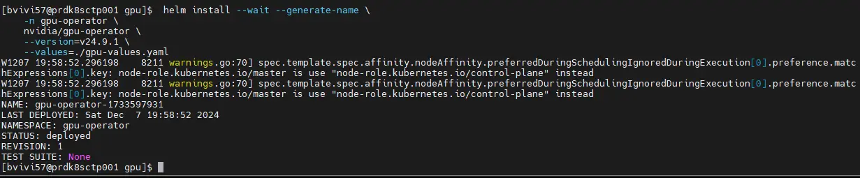 Déploiement de l'opérateur NVIDIA