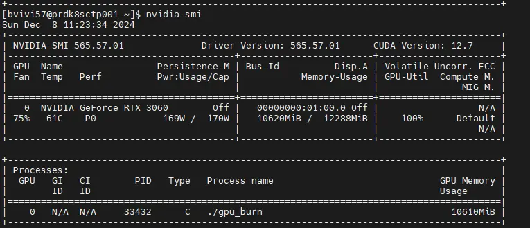 visualisation de la charge GPU avec nvidia-smi