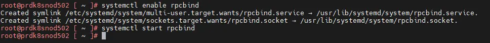Demarrage du service rpcbind