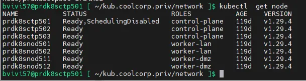 Mise en maintenance du premier node