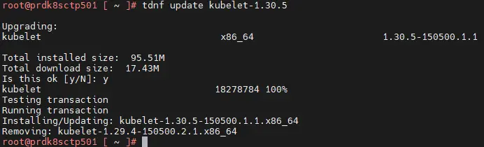 mise à jour de l'agent kubelet