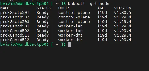 Controle de la mise à jour sur le premier node