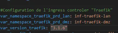 Mise à jour de la variable de la version de traefik dans Ansible