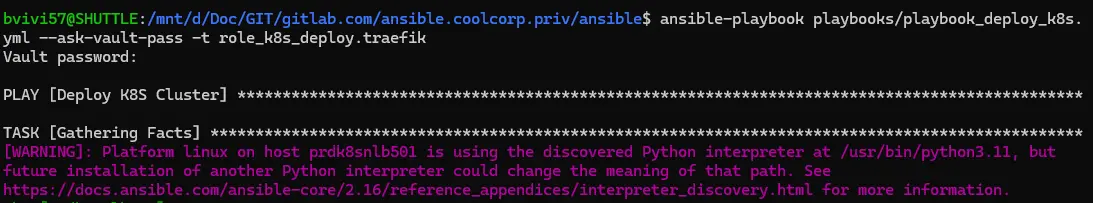 Redeploiement de la configuration Traefik à partir de Ansible