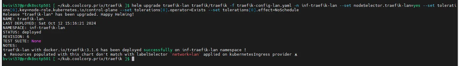 Mise à jour réussi de traefik