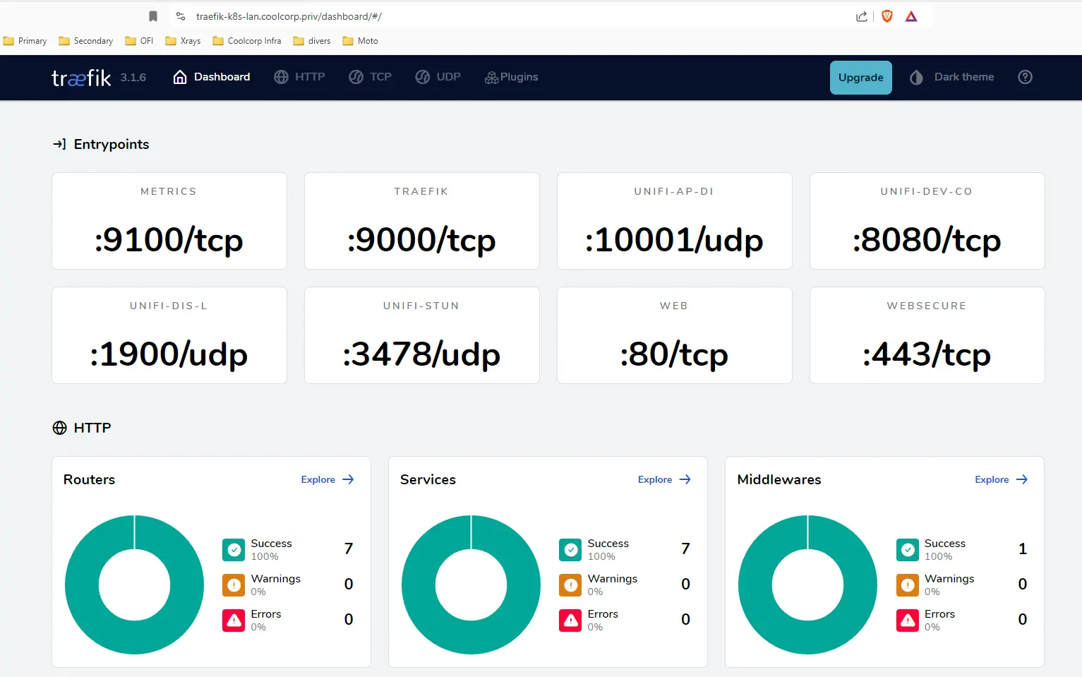 Controle de la mise à jour de traefik via la GUI