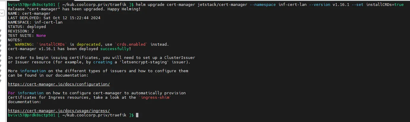 Mise à jour de CertManager