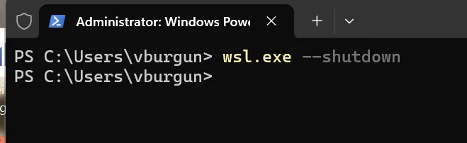 Arret de l'instance WSL