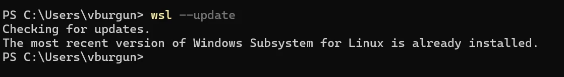 Update de WSL