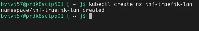 Création du namespace