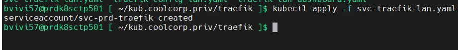 Création du compte de service pour le LAN