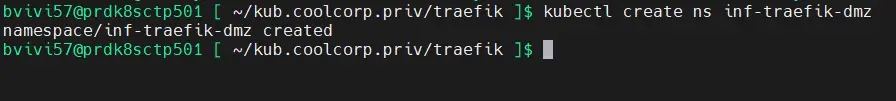 Création du namespace
