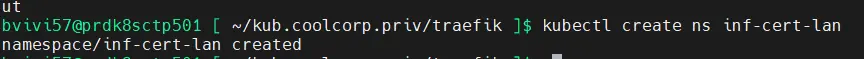 Création du namespace