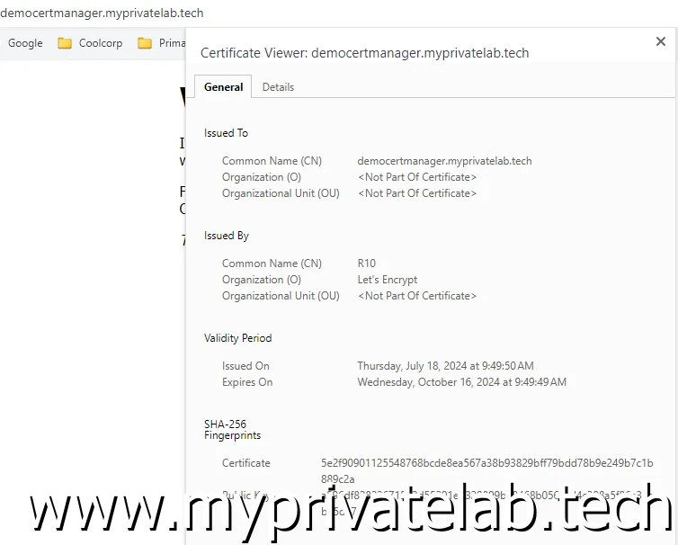 Controle du certificat
