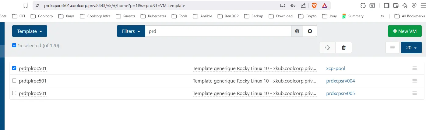 Template présent sur tous les pools