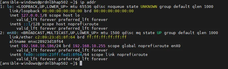 ip addr sur prdnlbhap502 : le nœud BACKUP ne porte que son adresse réelle 192.168.10.186