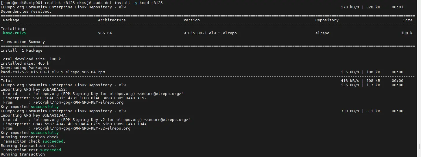 Installation du nouveau driver