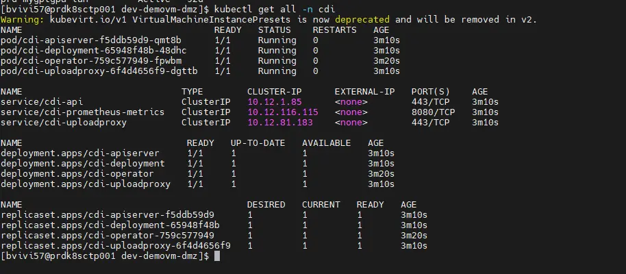 Controle de l'installation