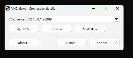 Paramétrage du client VNC