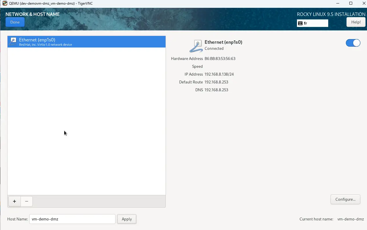 Controle de la carte réseau