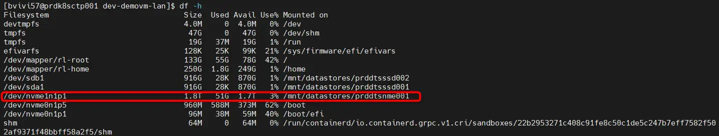 Point de montage du disque SSD