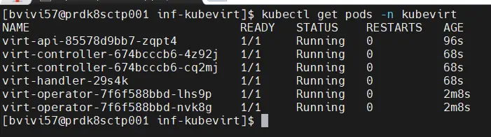 Controle de l'installation de kubevirt