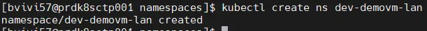 Création du namespace