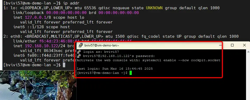 Accès SSH à la VM