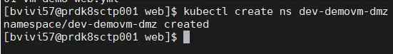 Création du namespace
