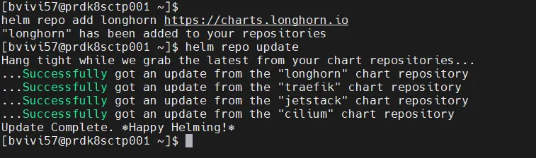Ajout des repos longhorn