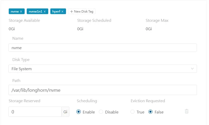 Déclaration du disque NVME
