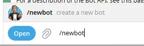 Création du bot via /newbot
