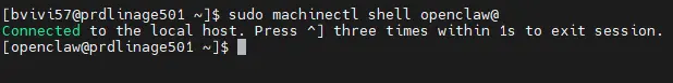 Passage en contexte de l'utilisateur openclaw pour le build de l'image custom