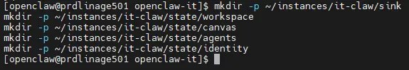 Création de l'arborescence runtime de l'agent it-claw