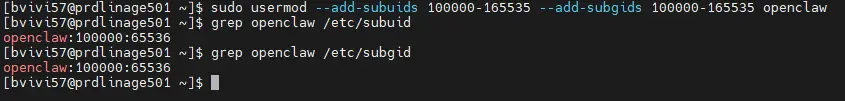 Attribution des uid et des gid