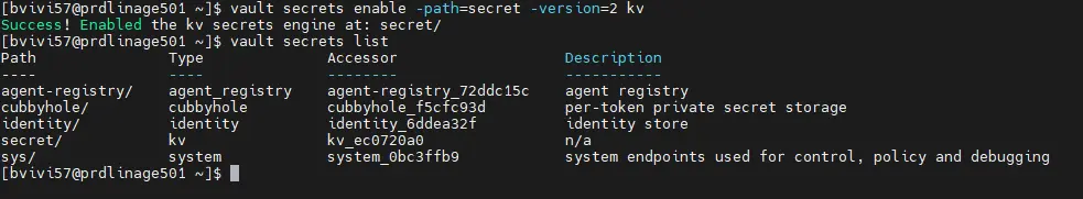 Activation de la base de secrets