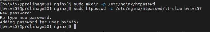 Création du fichier htpasswd pour nginx